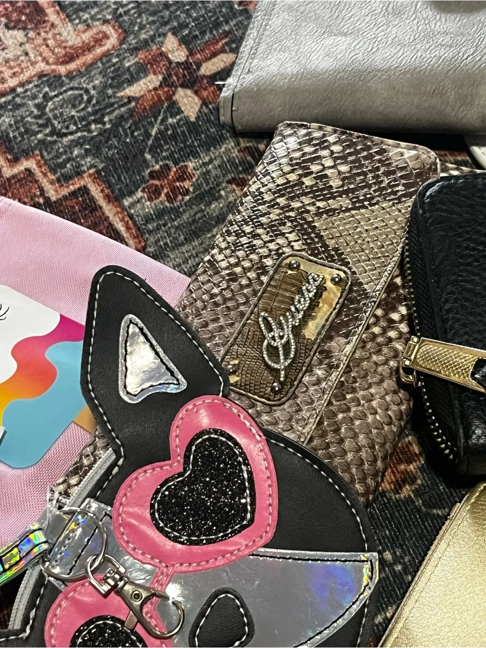 Wallet Lot - Pink, Black, Brown, Gold & Multicolor EUC some NWT - Picture 6 of 6